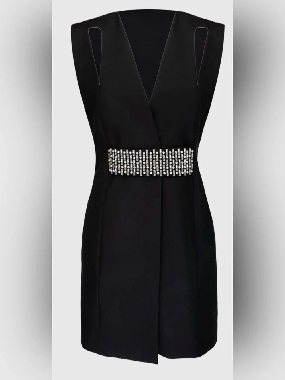 Givenchy Elegant Strapless Black Dress with Crystal-Embellished Waist, US8